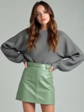 FAVLUX Grey Crew Neck Knit Sweater